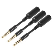 3-Pack Aux Headphone 3.5Mm Extension Cable - Male To Female Extender Audio Auxil - £10.23 GBP