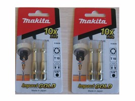 4pcs ( 2 Packs ) Makita B-28226 Impact GOLD Torsion Bit 50MM T10 Screwdr... - £21.01 GBP