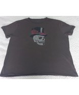 John Varvatos Men&#39;s Top Hat Skull &amp; Roses Faded Graphic Raw Edges T-Shir... - $41.98