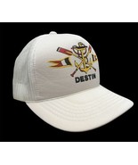 Vintage Destin Florida Trucker Hat Ivory Anchor Oars Rowing Ya Headwear ... - £19.44 GBP