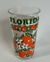 Vintage Florida Oranges Juice Clear Glass Bright Enamel Paint 5&quot; - £7.73 GBP