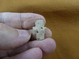 CR594-19) 3/4" Fairy Stone CHRISTIAN CROSS Staurolite Lucky Crystal luck... - $15.99