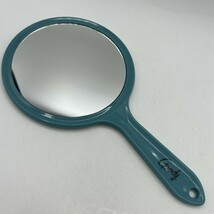 Vintage Blue Teal Goody 10.5”  2 Sided Hand Mirror Regular &amp; Magnifying - $20.52 CAD