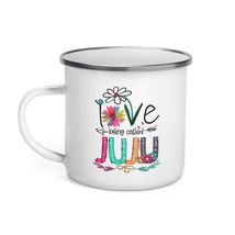 Mother&#39;s Day Coffee Mug - I Love Being Called Juju Sunflower Enamel Mug,... - $20.74