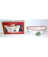 LOVELY SPODE CHRISTMAS TREE PEPPERMINT 9&quot; OVAL BOWL IN BOX ~CANDY CANE~ ... - $35.63