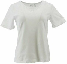 Wicked by Women with Control Essentials V-Neck T-Shirt Alabaster X-Large A306793 - £8.83 GBP