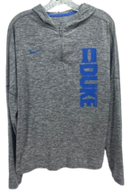 Nike Dri-Fit DUKE 1/4 Zip Shirt Athletic Hooded Gray Heather Royal Blue ... - $26.99