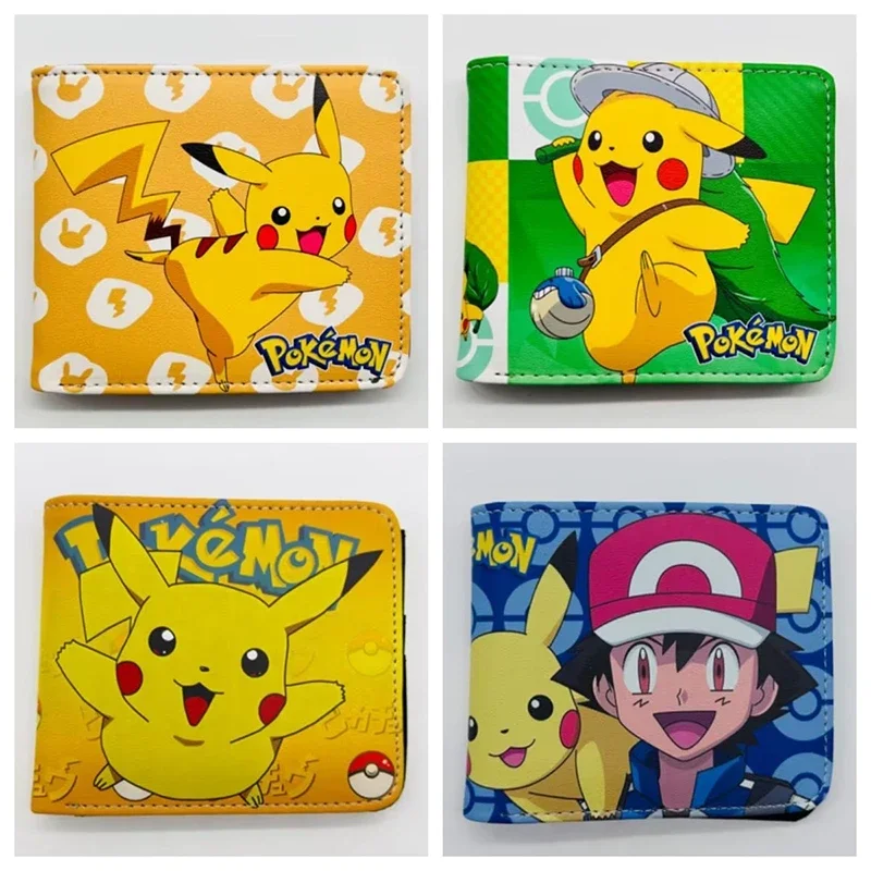 Pokemon Pikachu Wallets Kawaii Anime Game Figures PU Coin Purse Money Bag Card - £12.18 GBP