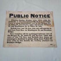 Vintage 1941 City of New York Dept of Transportation Public Notice Poster #02 - £229.16 GBP