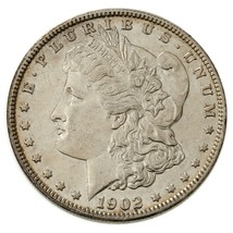 1902 Argento Morgan Dollaro IN Au + Condizioni , Tocco Di Luce Tonificante - £94.86 GBP