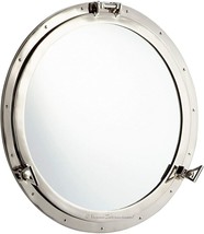 30&quot; Canal Boat Porthole Window Mirror Nickel Finish Window Home Wall Dec... - £238.69 GBP