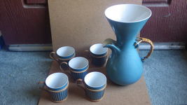 Rare Kenji Fujita Coffee Carafe 5 Cups Turquoise Freeman Lederman Japan AS-IS - £276.79 GBP