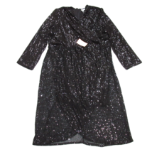 NWT Ivy City Co. Starstruck in Black Sequin Surplice V-neck Midi Dress 5X - $75.00