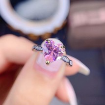 Newest To 2.0 Carat Heart Shape Pink Moissanite Zircon Ring Fashion Luxury Weddi - £52.51 GBP