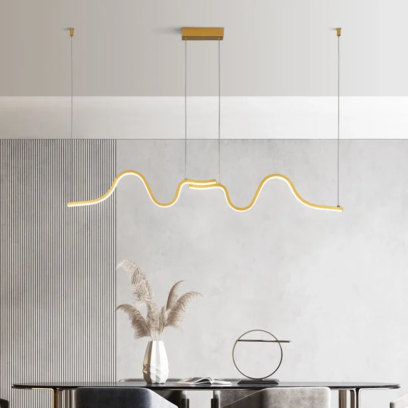 Ve nordic linear hanging chandelier for tubular restaurant kitchen office coffee indoor thumb200