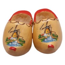 Small Decorative Dutch Holland Wooden Souvenir Shoes Windmill Design  - $10.39