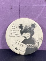 Fannie May Honey Bear Button Chocolate Candy Pinback Pin Vintage 1960s C... - $12.86