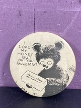 Fannie May Honey Bear Button Chocolate Candy Pinback Pin Vintage 1960s Candies - £9.74 GBP