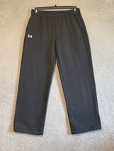 Under Armour Pant Mens Medium Black Sweatpant Loose Wide Leg Gym - £15.48 GBP