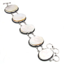 Mother Of Pearl Oval Gemstone Fashion Ethnic Gifted Bracelet Jewelry 7-8&quot; SA 432 - £7.98 GBP