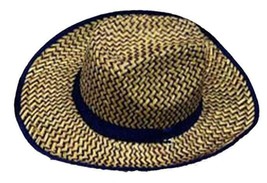2 BLUE ZIG ZAG STRAW COWBOY HAT #111 mens rodeo hats womens western cowgirl caps - £9.98 GBP