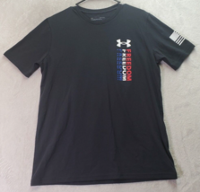 Under armour Freedom T Shirt Unisex Medium Black Short Casual Sleeve Crew Neck - £12.57 GBP