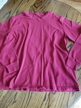 Vintage 90s Jerzees Long Sleeve 100% Cotton Burgundy Red Blank T-Shirt Mens XL - £9.47 GBP