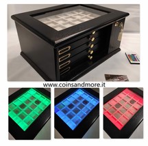 Italian Solid Wood &amp; Velvet Coins Mobile LED USB Light Coin M...-
show o... - $389.34