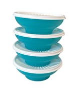 Tupperware Servalier Salad Cereal Bowl Set 4pc 1½ cup 360 mL Teal Blue W... - €25,54 EUR