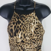 Everly Womens Dress S Animal Print Brown BlackHalter Sleeveless Fit Flare - £16.81 GBP