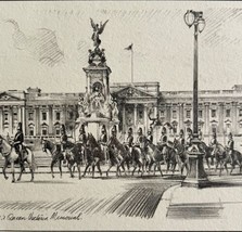 Queen Victoria Memorial Buckingham Palace 1901 Victorian London Print Ar... - $69.72 CAD