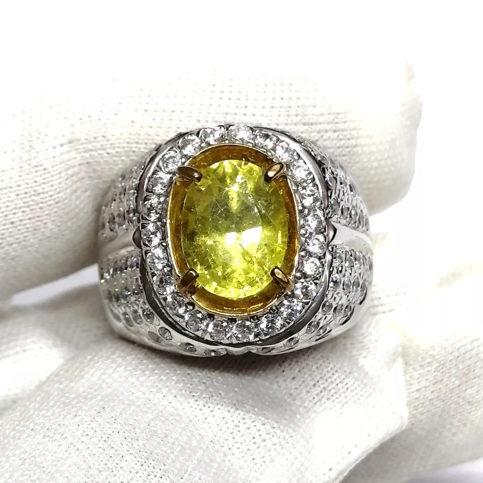 Certified Srilangka 3.64 CT Natural Chrysoberyl Silver Handmade Mens Ring - £167.00 GBP