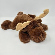Mary Meyer Moose Plush Floppy Beanbag Laying Scruffy Fur Brown 12 Inch Stuffed - £10.08 GBP
