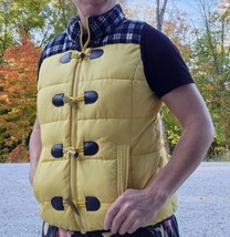 RuffHewn Black &amp; White Plaid &amp; Yellow Puffy Quilted Vest size Medium  - £13.92 GBP