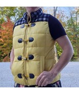 RuffHewn Black &amp; White Plaid &amp; Yellow Puffy Quilted Vest size Medium  - £13.92 GBP