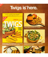 1972 Nabisco Twigs Breadsticks Advertisement Snacks Crackers Vintage DWW10F - $28.01 CAD