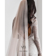 Blush powder glitter wedding veil single layer with soft sparkle 200 cm ... - €44,89 EUR