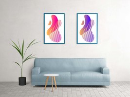 Abstract Wall Art, Prints Set of 2 Modern paint, Printable Wall Art, Digital - £2.39 GBP