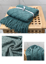 Soft Sofa Slip Cover Decorative Knitted Blanket, Cozy Fringed Knitted Blanket(50 - £12.77 GBP