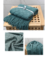 Soft Sofa Slip Cover Decorative Knitted Blanket, Cozy Fringed Knitted Bl... - £12.56 GBP