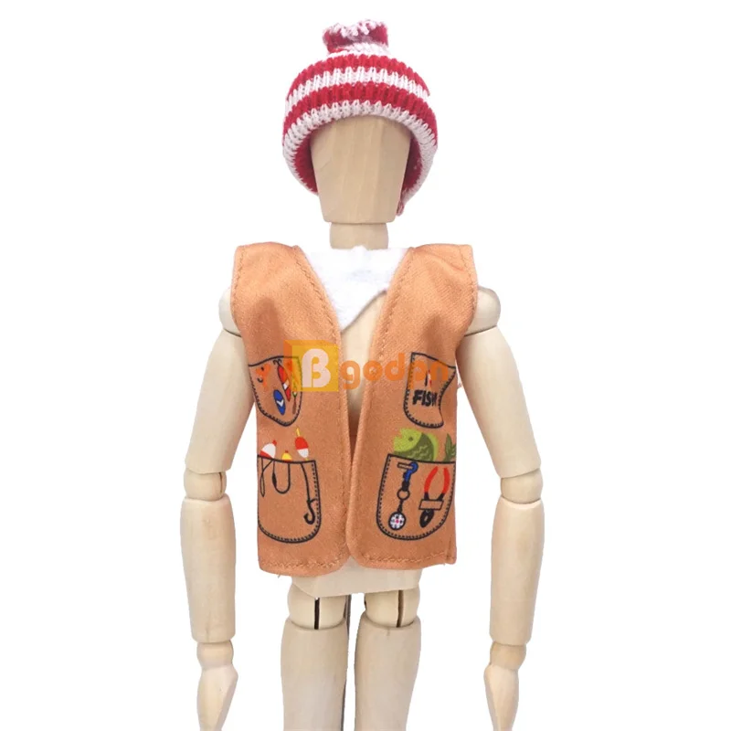 Elf Doll Fishing Vest Costume Elf Prop DIY Christmas Decor Accessories Children - £7.80 GBP