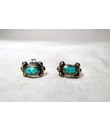 Sterling Silver Turquoise Navajo Stud Earrings K124 - £36.50 GBP