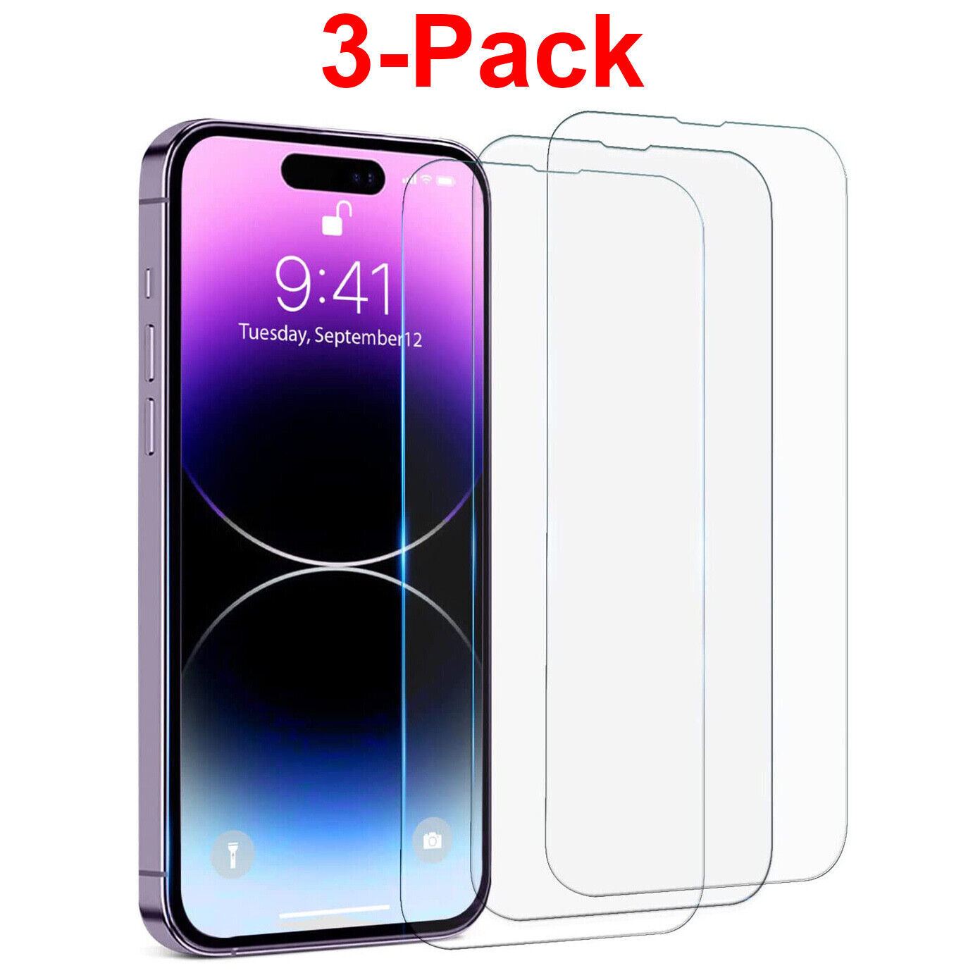 3-Pack Tempered Glass Screen Protector For iPhone 15 14 13 12 11 Pro Max... - $1.97+