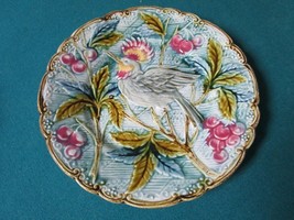 TUSCAN MAJOLICA BIRD FLOWERS PLATE 8 1/4&quot; DIAM [A1] - £93.45 GBP