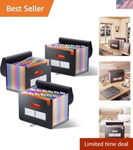 Portable Accordion Organizer - 3-Pack with 12 Pockets for Easy Document ... - $765.96 MXN