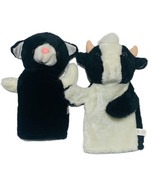 Cow And Cat Hand Puppets Rhode Island Novelty Plush Realistic Animal Lot... - £13.48 GBP