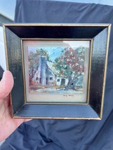 Old Vintage Oil Painting Art Impressionist Landscape Betty McVetty House Trees - $64.35