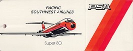 1983 Vintage Pacific Southwest Airlines Super 80 Luggage Tag PSA Form 1-853 - £9.87 GBP