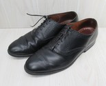 Allen EdmundsVan Ness Men&#39;s Black cap toe leather shoes 9 1/2 D 9.5 - £38.91 GBP