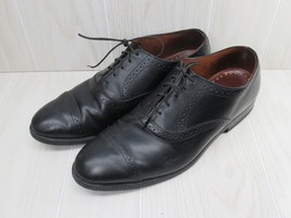 Allen EdmundsVan Ness Men&#39;s Black cap toe leather shoes 9 1/2 D 9.5 - £38.82 GBP